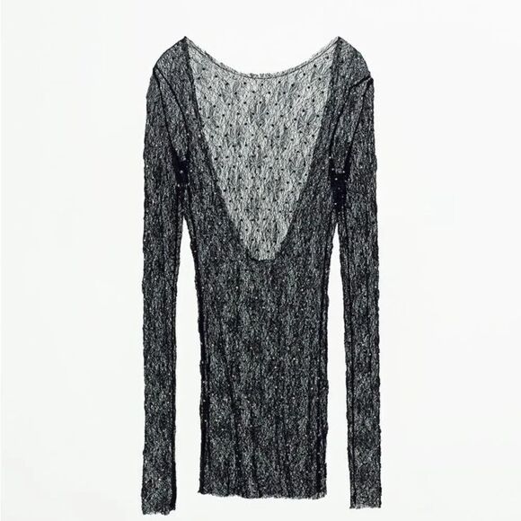 ZARA LACE RHINESTONES TOP - Picture 8 of 10